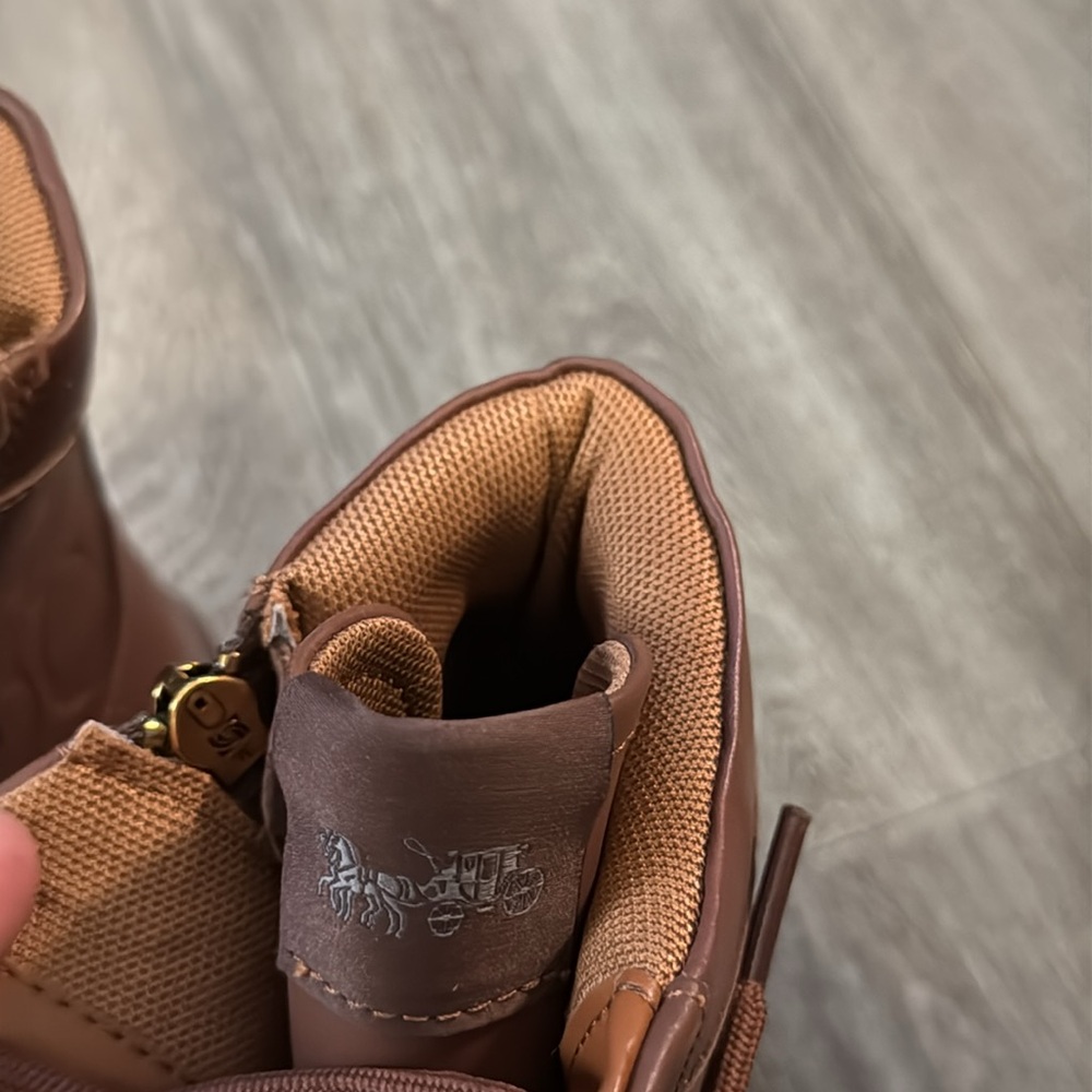 NEW Coach Citysole signature brown embossed leather boots men’s sz 8.5D - Picture 6 of 11